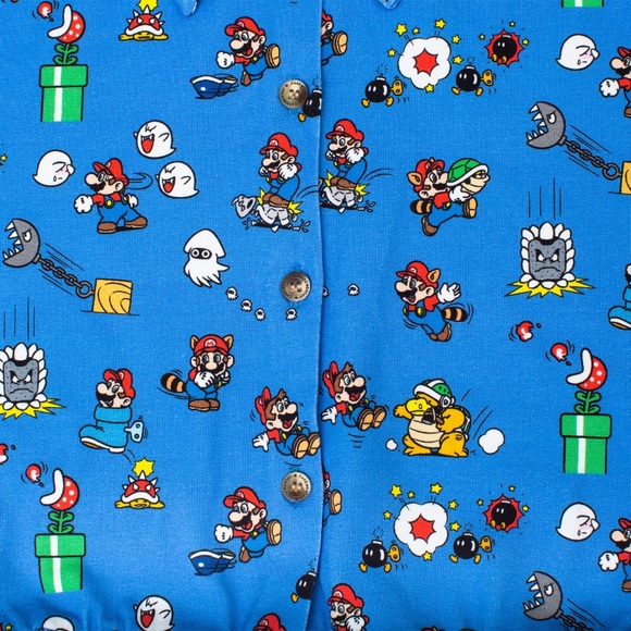 Super Mario Cakeworthy Button Down Short Sleeved Dress Size Small - Picture 6 of 6